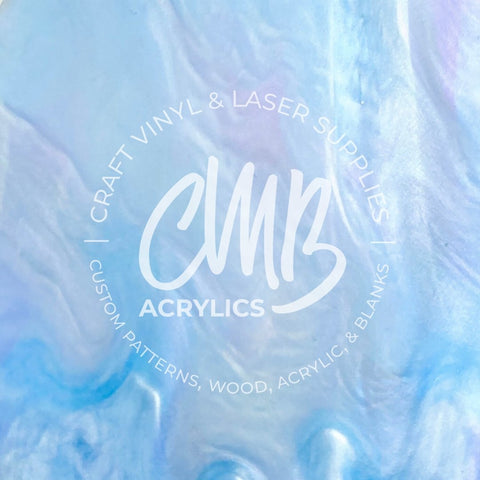 1/8" Baby Blue Marbled Glitter Cast Acrylic Sheets