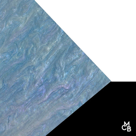 1/8" Baby Blue Marbled Glitter Cast Acrylic Sheets