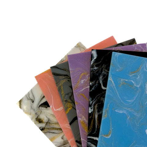 1/8" Black Golden Swirl Marble Cast Acrylic Sheets