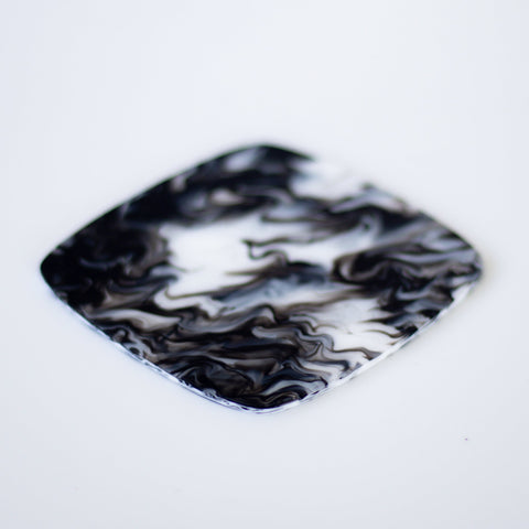 1/8" Black Licorice Creme Swirl Cast Acrylic Sheets