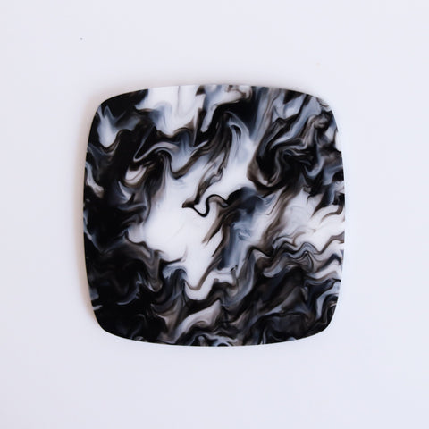 1/8" Black Licorice Creme Swirl Cast Acrylic Sheets