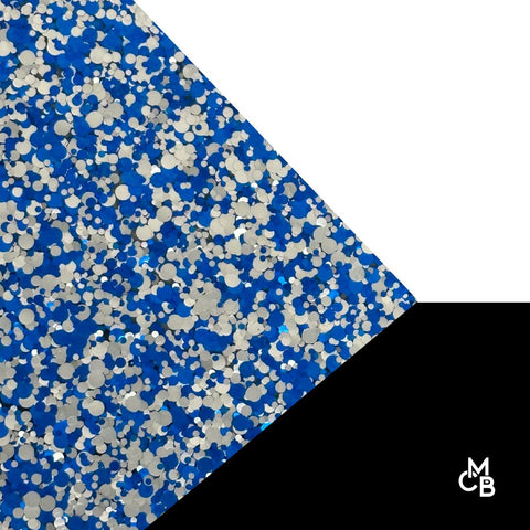 1/8" Blue & Silver Glitter Dots Cast Acrylic Sheets