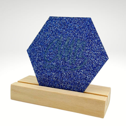 1/8" Blue/Silver Glitter Cast Acrylic Sheets