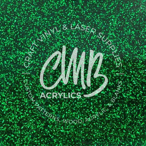 1/8" Emerald Green Glitter Cast Acrylic Sheets