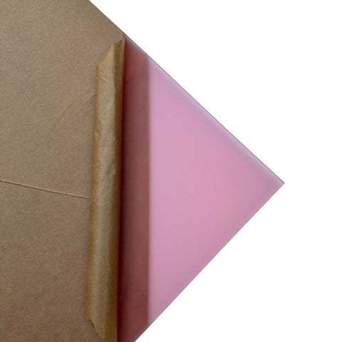 1/8" Frosted Pink Cast Acrylic Sheets | Matte/Gloss Finish Single Sided Matte