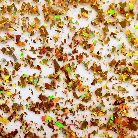 1/8" Gold Holographic Flake Glitter Cast Acrylic Sheets