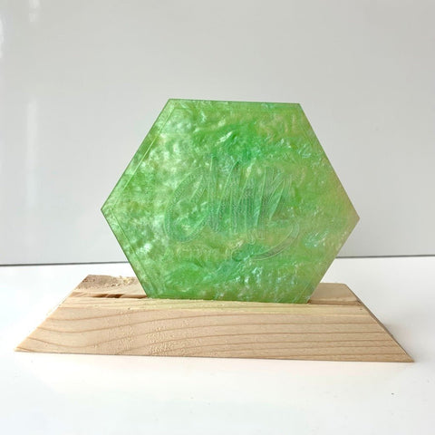 1/8" Green Apple Marbled Glitter Cast Acrylic Sheets