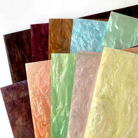 1/8" Green Apple Marbled Glitter Cast Acrylic Sheets