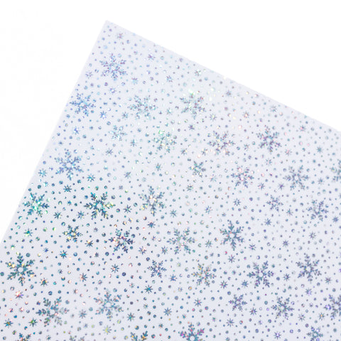 1/8" Iridescent Snowflake on White Acrylic Sheets