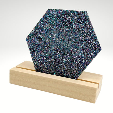 1/8" Lead Gray Holographic Glitter Cast Acrylic Sheets
