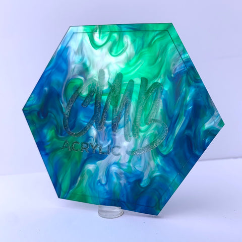 1/8" Lime Blue Pearl Cast Acrylic Sheets