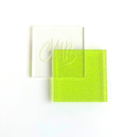 1/8" Lime Green Glitter Jellies Cast Acrylic Sheets