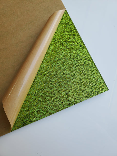 1/8" Lime Green Shimmer Fabric Cast Acrylic Sheets