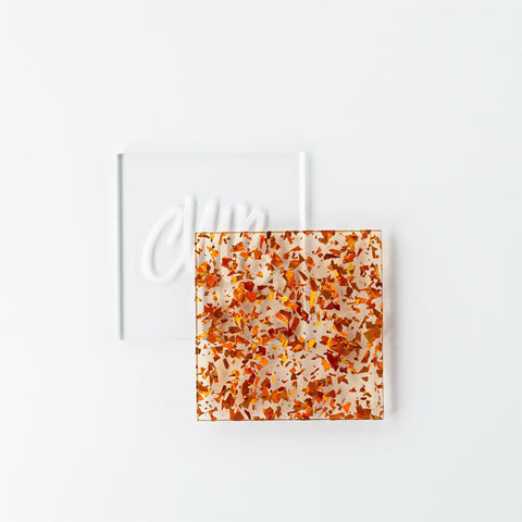 1/8" Orange Flake Glitter Cast Acrylic Sheets