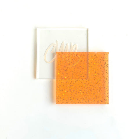 1/8" Orange Glitter Jellies Cast Acrylic Sheets