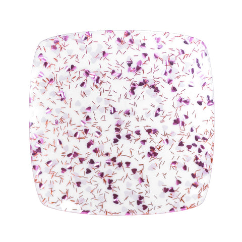 1/8" Pink Heart Shaped Glitter Cast Acrylic Sheets