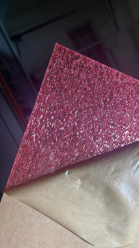 1/8" Pink Shimmer Fabric Cast Acrylic Sheets