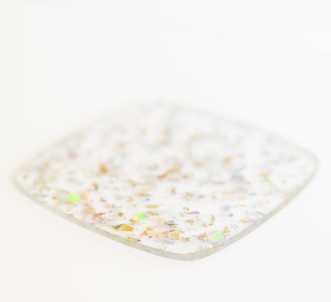 1/8" Silver Holographic Flake Glitter Cast Acrylic Sheets