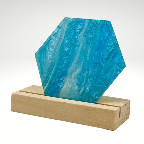 1/8" Sky Blue Marbled Glitter Cast Acrylic Sheets