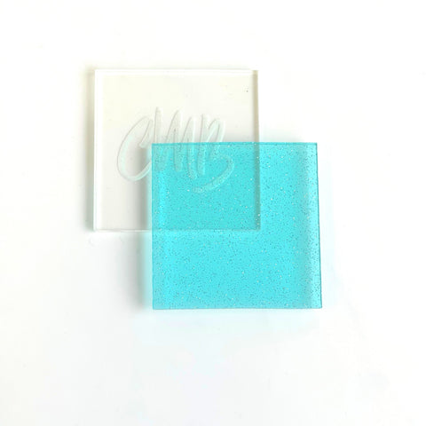 1/8" Teal Glitter Jellies Cast Acrylic Sheets