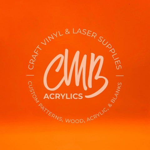 1/4" Transparent Fluorescent Orange Cast Acrylic Sheets