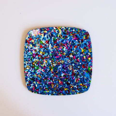 5/32" Blue Chunky Flake Glitter Cast Acrylic Sheets