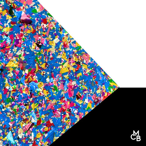 5/32" Blue Chunky Flake Glitter Cast Acrylic Sheets