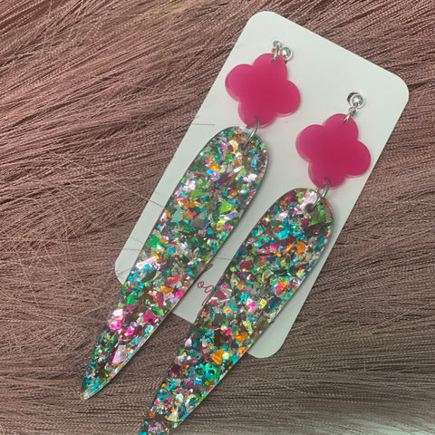 5/32" Pastel Party Chunky Flake Glitter Cast Acrylic Sheets