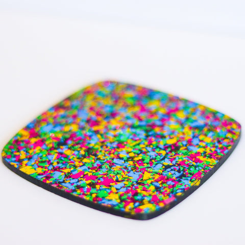 5/32" Peacock Party Chunky Flake Glitter Cast Acrylic Sheets