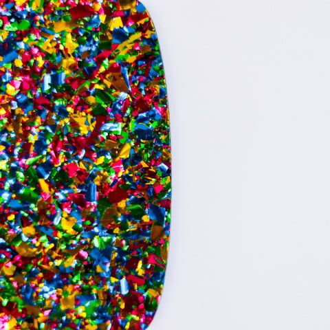 5/32" Peacock Party Chunky Flake Glitter Cast Acrylic Sheets