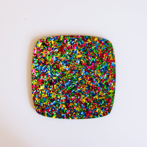 5/32" Peacock Party Chunky Flake Glitter Cast Acrylic Sheets