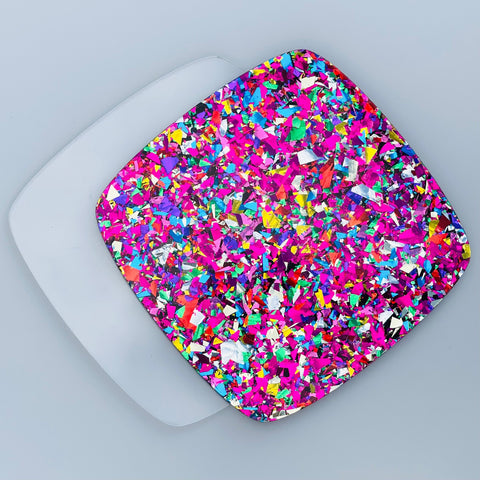 5/32" Pink Chunky Flake Glitter Cast Acrylic Sheets