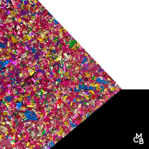 5/32" Pink Chunky Flake Glitter Cast Acrylic Sheets