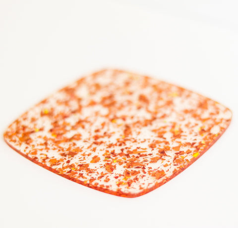 1/8" Orange Flake Glitter Cast Acrylic Sheets