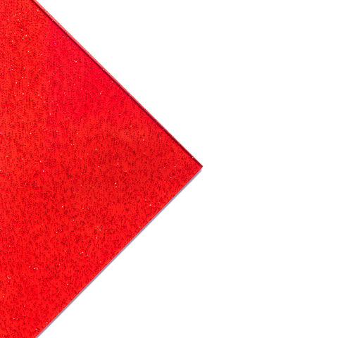 1/8" Cherry Red Holographic Glitter Jellies Cast Acrylic Sheets