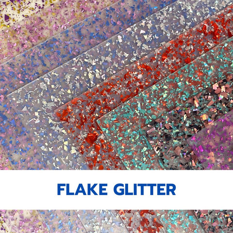 Flake Glitter Cast Acrylic Sheets | 1/8" | 24" X 40"