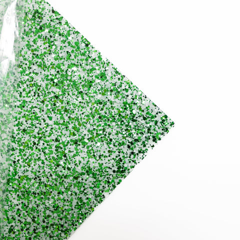 1/8" Green & White Glitter Dots Cast Acrylic Sheets