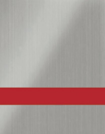1/16" Brushed Stainless Steel Engraves Red Laser XT Two Tone Acrylic Sheets