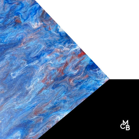 1/8" Americana Tie Dye Marbled Glitter Cast Acrylic Sheets