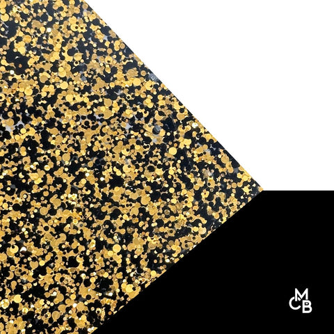 1/8" Black & Bronze Glitter Dots Cast Acrylic Sheets
