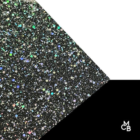 1/8" Black Diamond Dust Glitter Dots Cast Acrylic Sheets