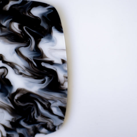 1/8" Black Licorice Creme Swirl Cast Acrylic Sheets
