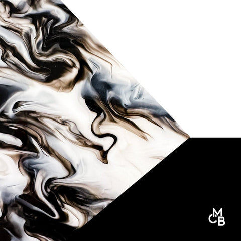 1/8" Black Licorice Creme Swirl Cast Acrylic Sheets