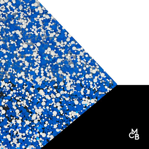 1/8" Blue & White Glitter Dots Cast Acrylic Sheets