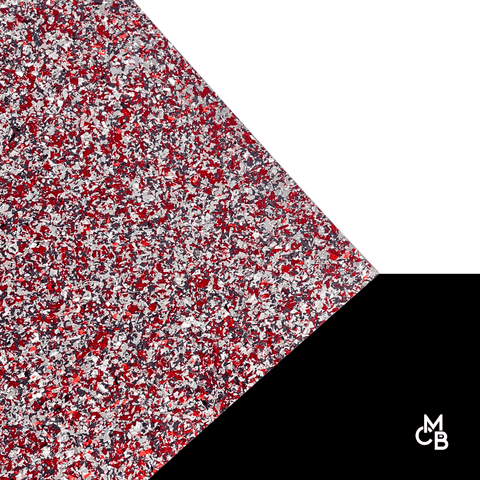 1/8" Crimson Spark Flake Glitter Cast Acrylic Sheets