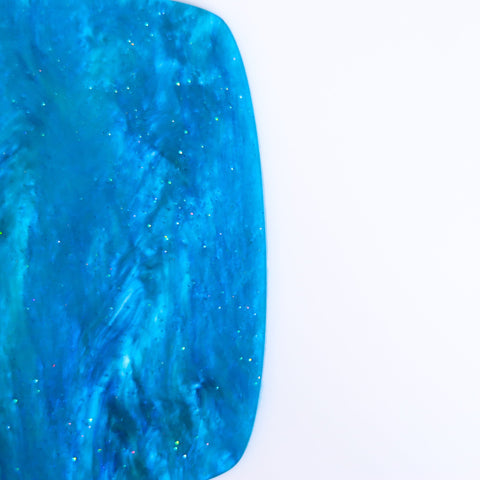 1/8" Cyan Blue Marbled Glitter Cast Acrylic Sheets