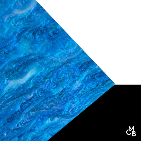 1/8" Cyan Blue Marbled Glitter Cast Acrylic Sheets