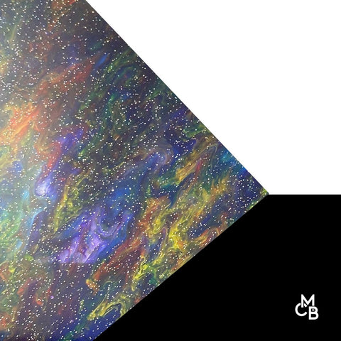 1/8" Dark Night Tie Dye Marbled Glitter Cast Acrylic Sheets