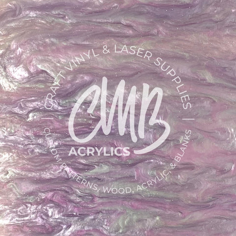 1/8" Dusty Lilac Marbled Glitter Cast Acrylic Sheets