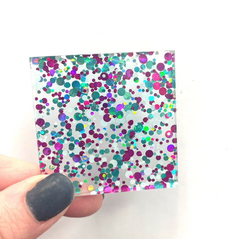 1/8" Frozen Fest Glitter Dots Cast Acrylic Sheets
